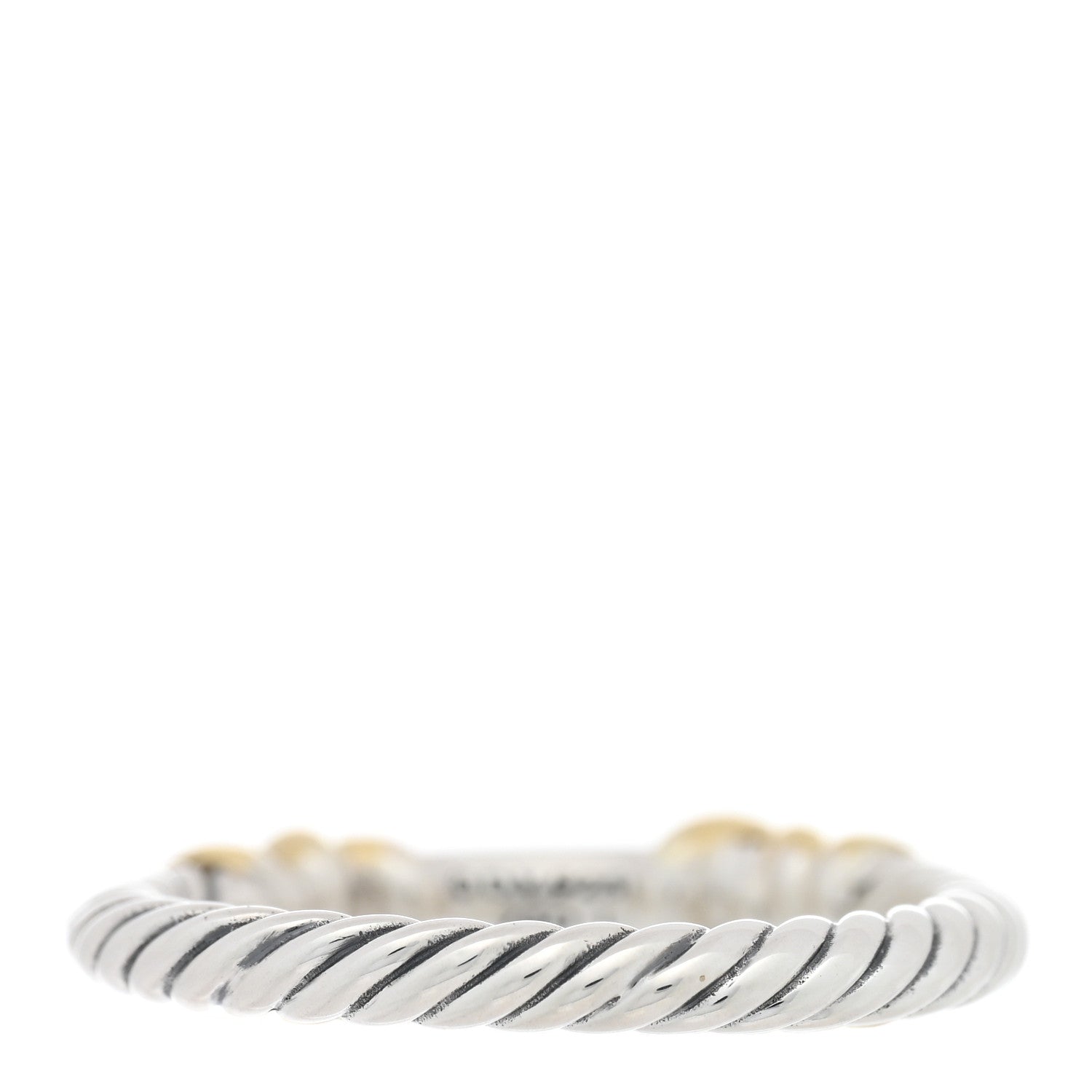 David Yurman Sterling Silver 18K Yellow Gold Diamond Petite Helena Wrap Ring 52 6 3 of 4
