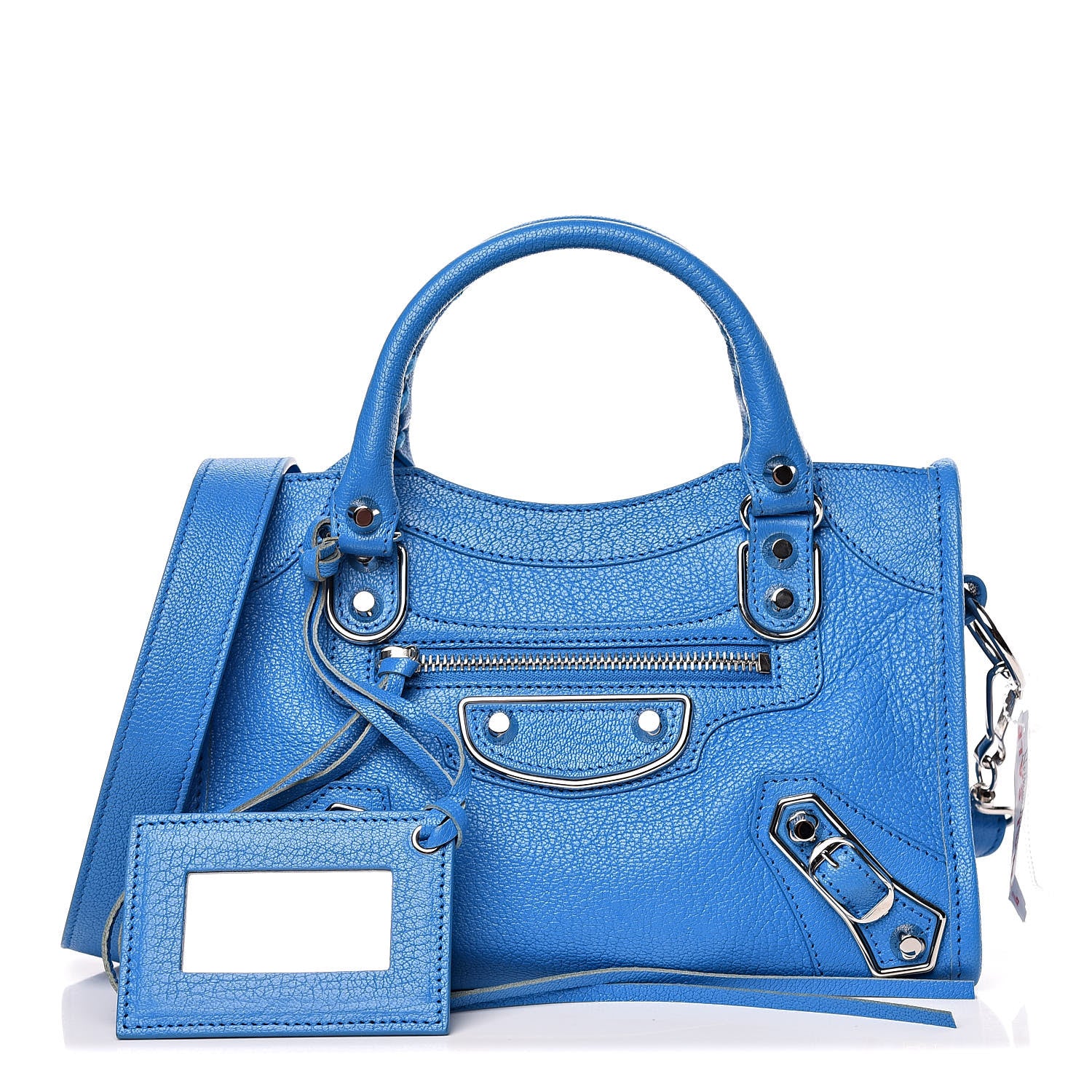 Balenciaga Chevre Silver Metallic Edge Hardware Mini City Bleu Ceylon 1 of 10
