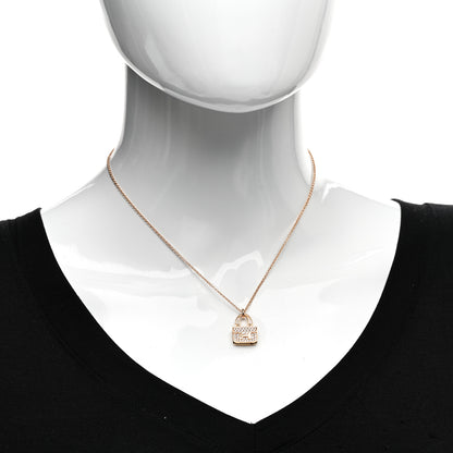 Hermes 18K Rose Gold Diamond Constance Amulettes Pendant Necklace 2 of 5