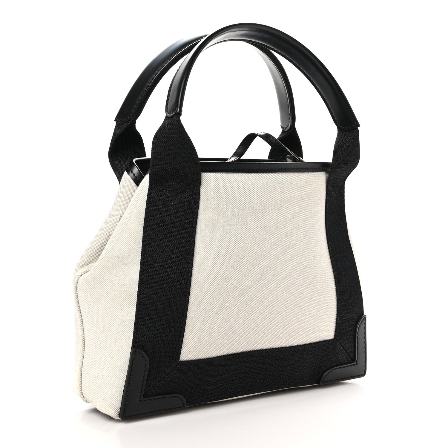 Balenciaga Cotton Canvas Satin Calfskin XS  White Black 4 of 12