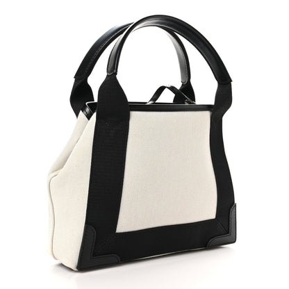 Balenciaga Cotton Canvas Satin Calfskin XS  White Black 4 of 12