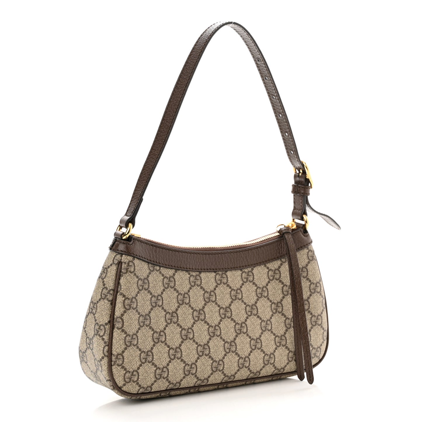 GG Supreme Monogram Textured Dollar Calfskin Small Ophidia Hobo Beige Ebony New Acero