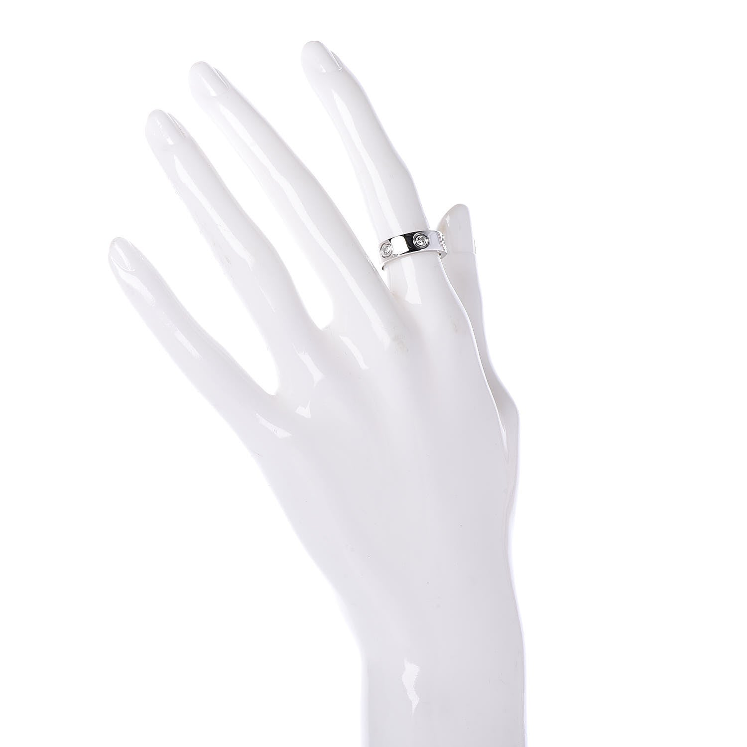 Cartier 18K White Gold 6 Diamond 5.5mm LOVE Ring 48 4.5 2 of 5