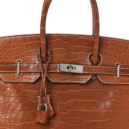 Hermes Matte Alligator Birkin 35 Fauve 7 of 9