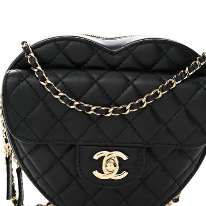 Chanel Lambskin Quilted CC In Love Heart Bag Black 8 of 11