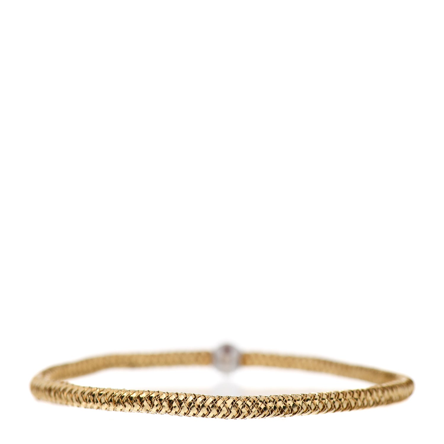 Roberto Coin 18K Yellow White Gold Diamond Narrow Primavera Bracelet 2 of 3