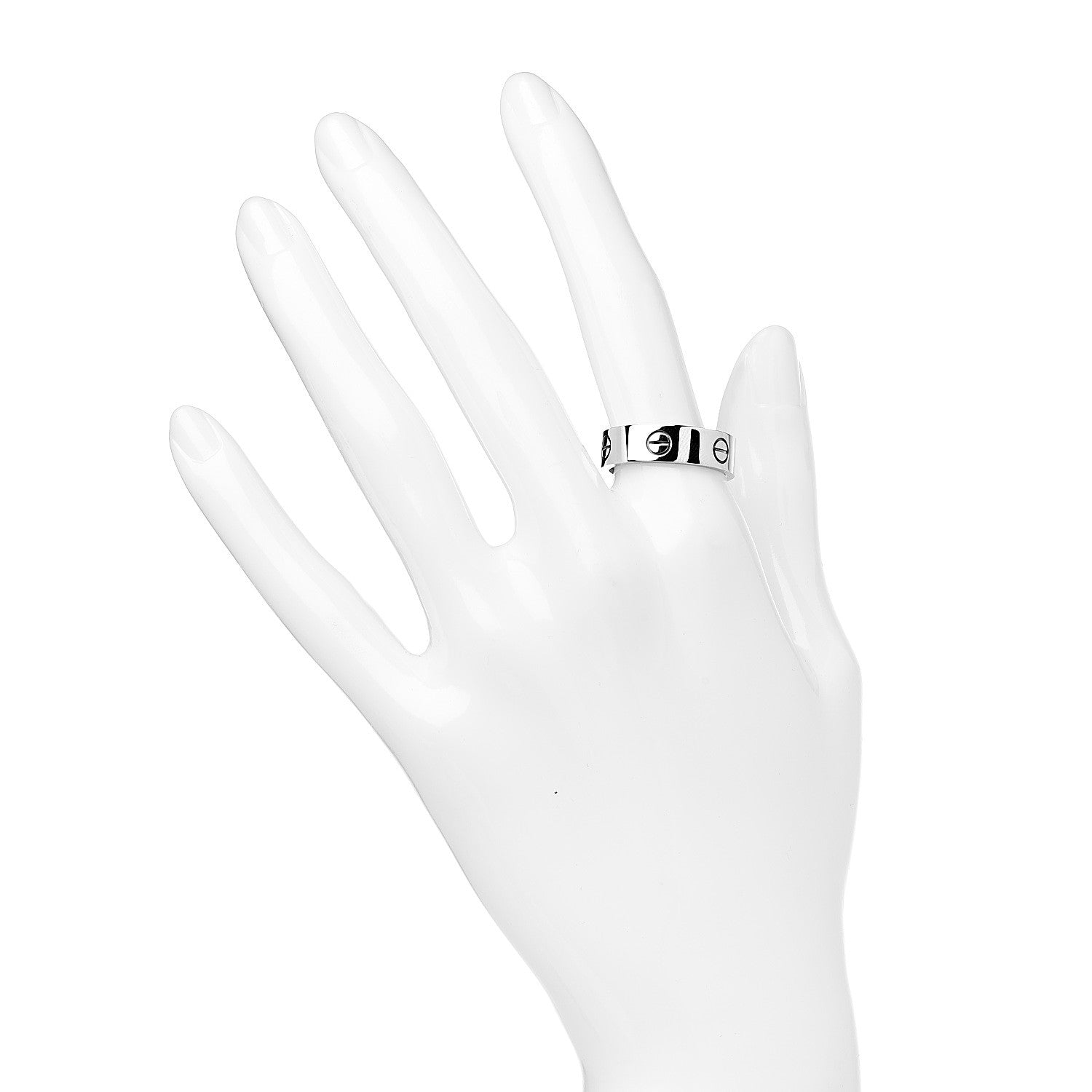 Cartier 18K White Gold 6mm LOVE Ring 58 8.25 2 of 5