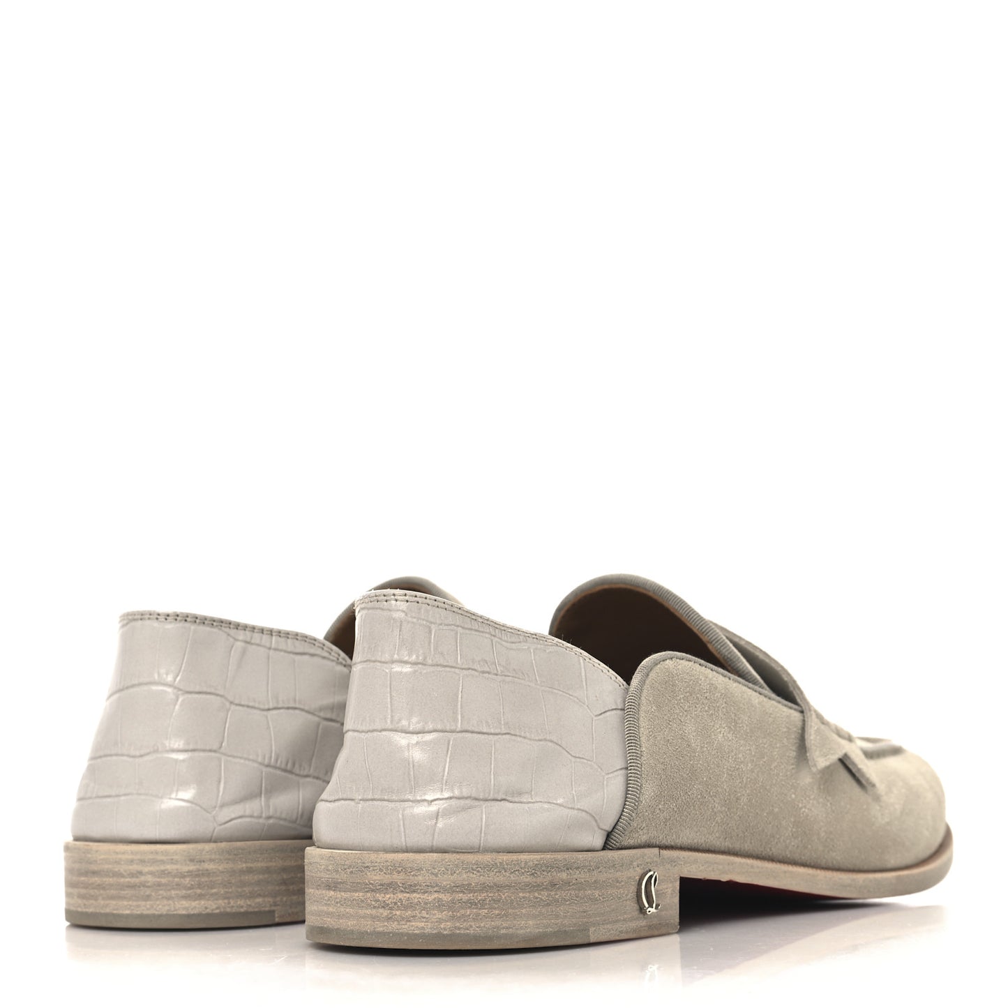 Veau Velours Mens No Penny Flat Loafers 42.5 Natural
