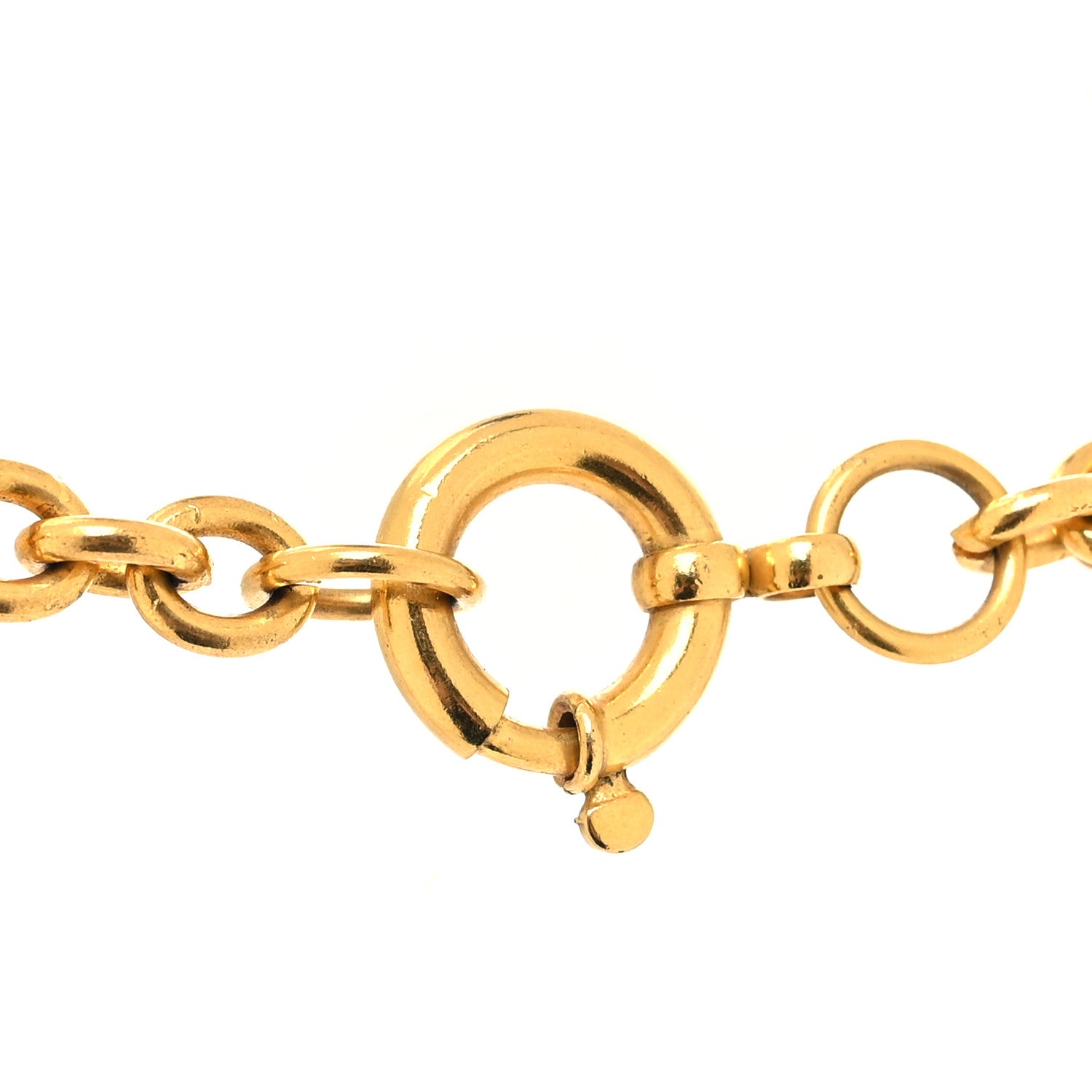 Chanel Metal CC Long Chain Pendant Necklace Gold 4 of 7