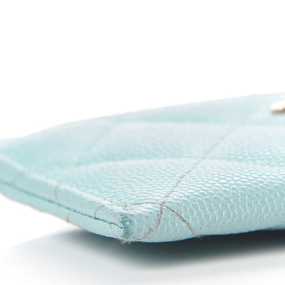 Chanel Caviar Quilted Card Holder Light Blue 9 of 20