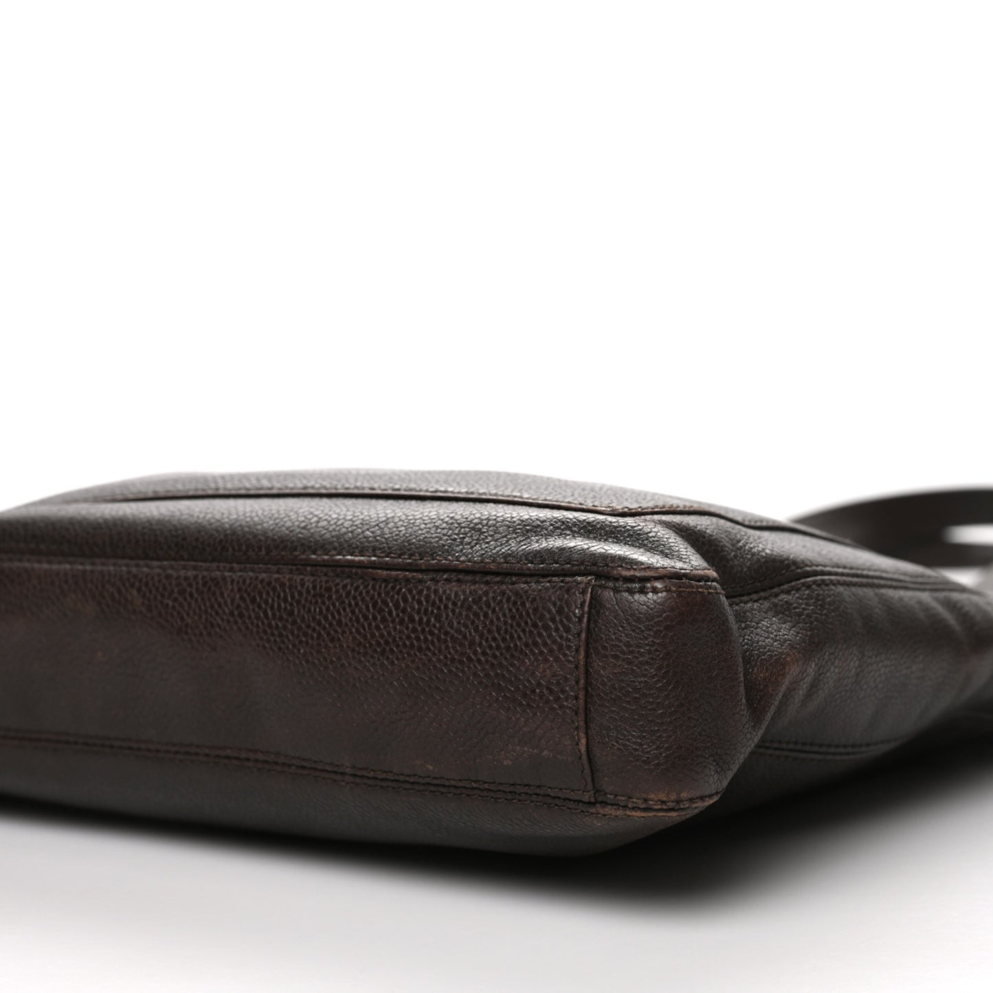 Caviar Logo Shopping Tote Dark Brown