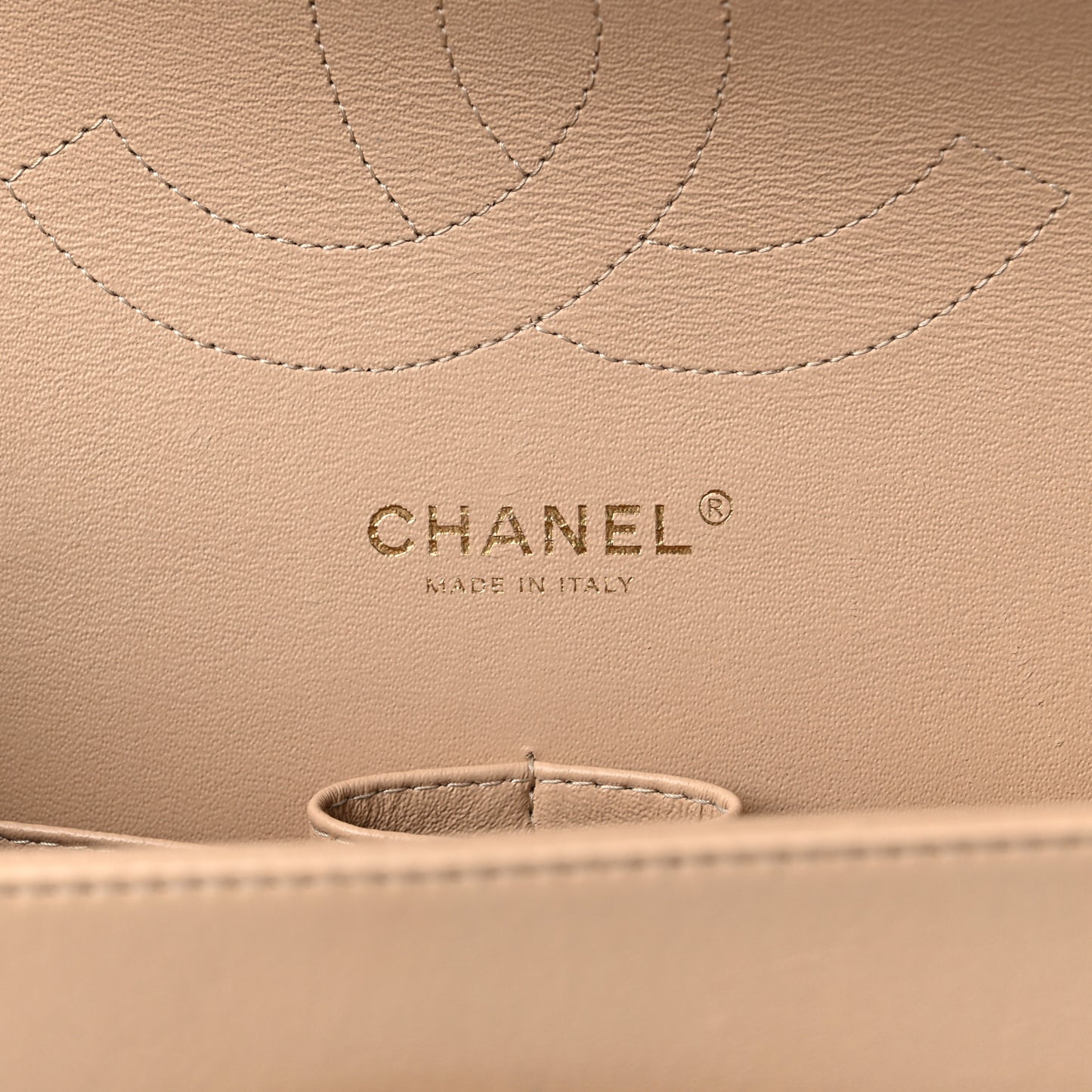 Lambskin Quilted Jumbo Double Flap Beige Clair