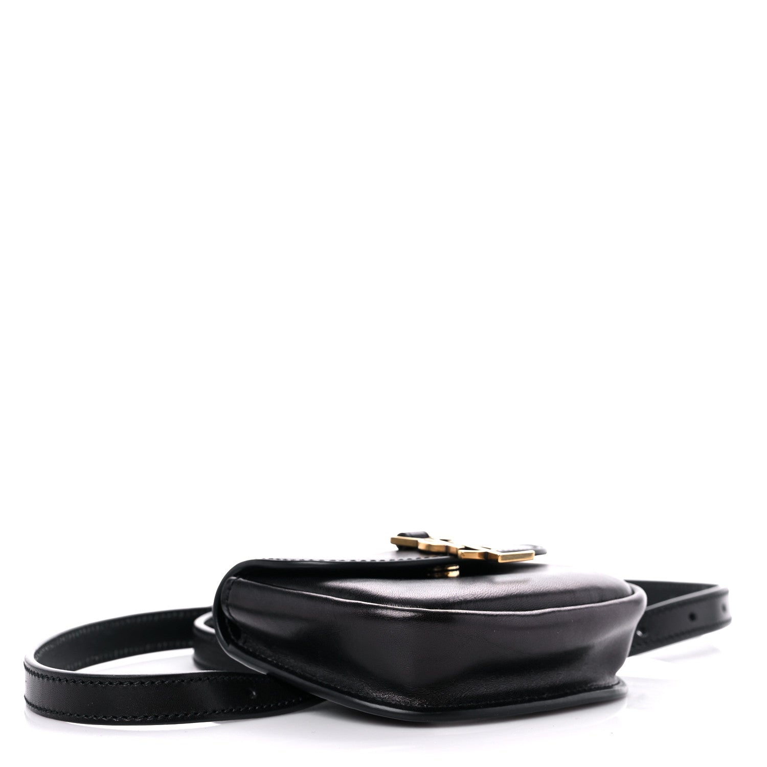 Saint Laurent Smooth Calfskin Mini Classic Monogram Kaia Belt Black 3 of 15