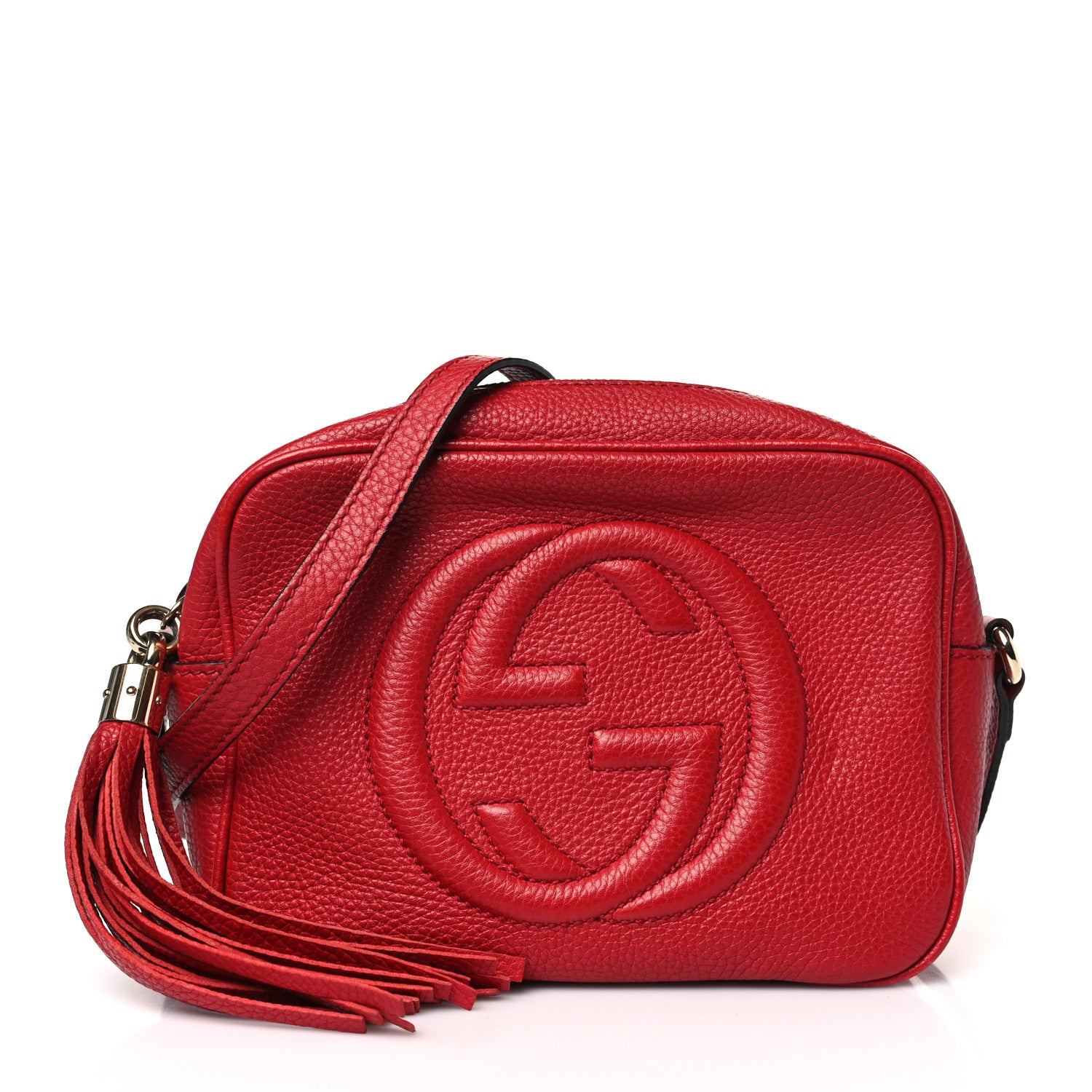 Gucci Pebbled Calfskin Small Soho Disco Bag Vibrant Red 1 of 8