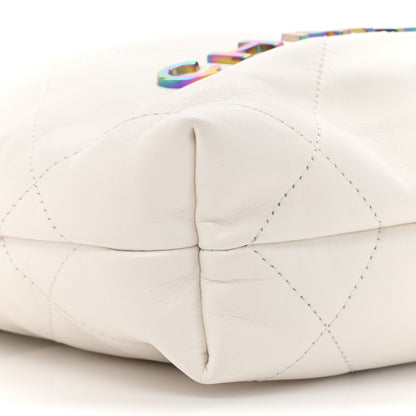 Chanel Shiny Calfskin Quilted Rainbow Mini Chanel 22 White 9 of 10