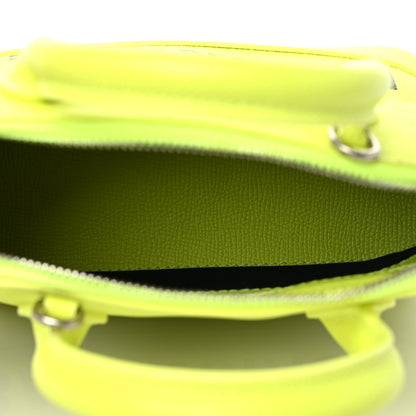Balenciaga Signature Grained Calfskin Logo XXS Ville Top Handle Bag Acid Green Black 4 of 7