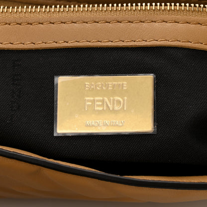 Fendi Nappa FF 1974 Embossed Baguette Miele Scuro 6 of 10