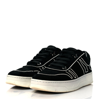 Jimmy Choo Suede Studded Hawaii Low Top Sneakers 41 Black 3 of 9