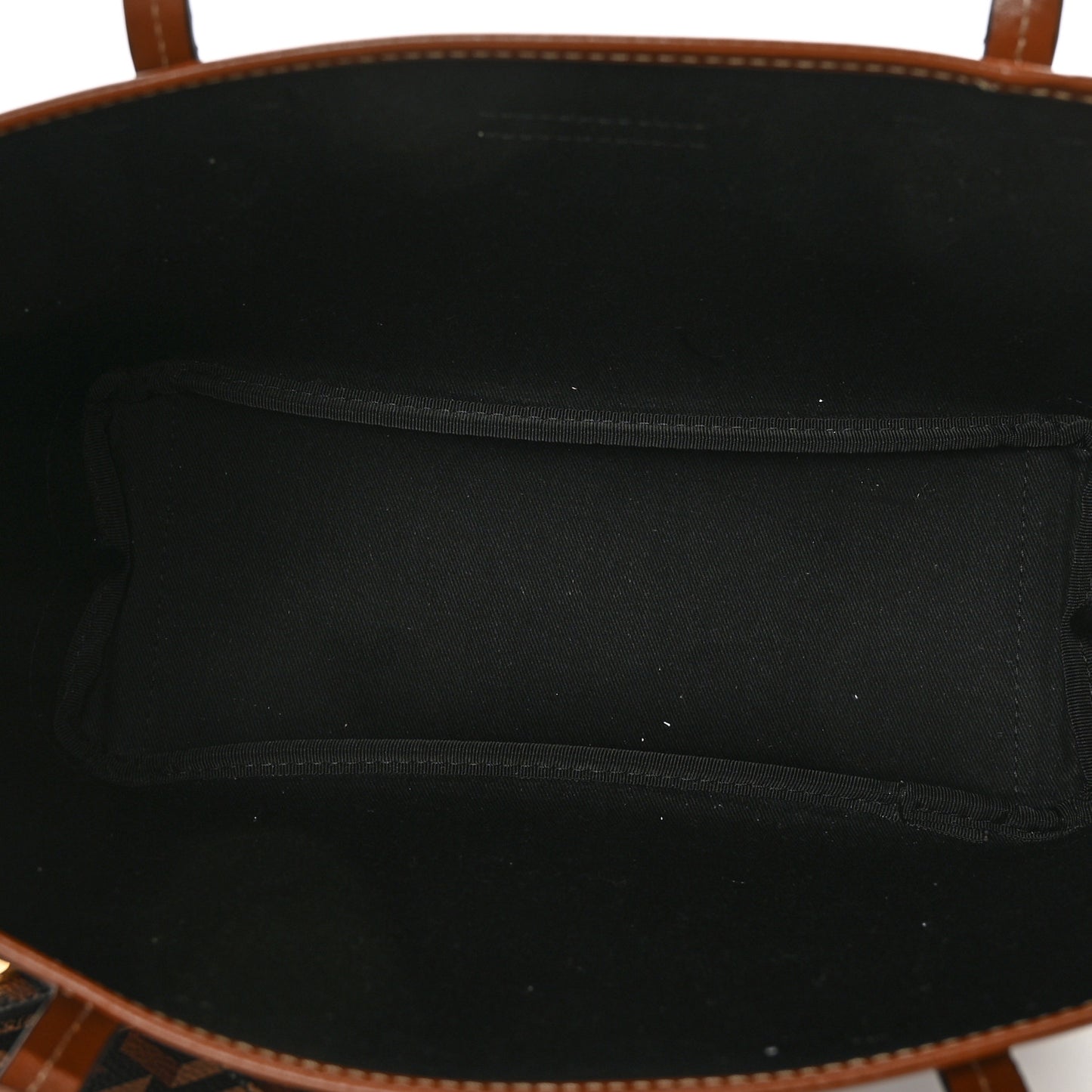 Coated Canvas Calfskin Small La Greca Signature Shopper Tote Bag Black Caramel