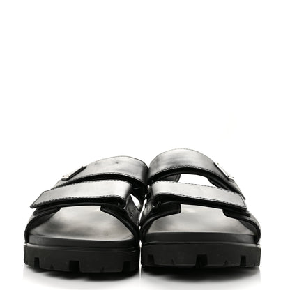 Prada Vitello Sport Triangle Logo Mens Strap Sandals 11 Black 3 of 10