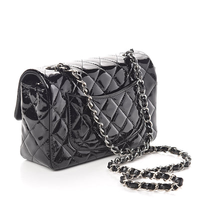 Chanel Patent Calfskin Quilted Mini Rectangular Flap Black 3 of 10