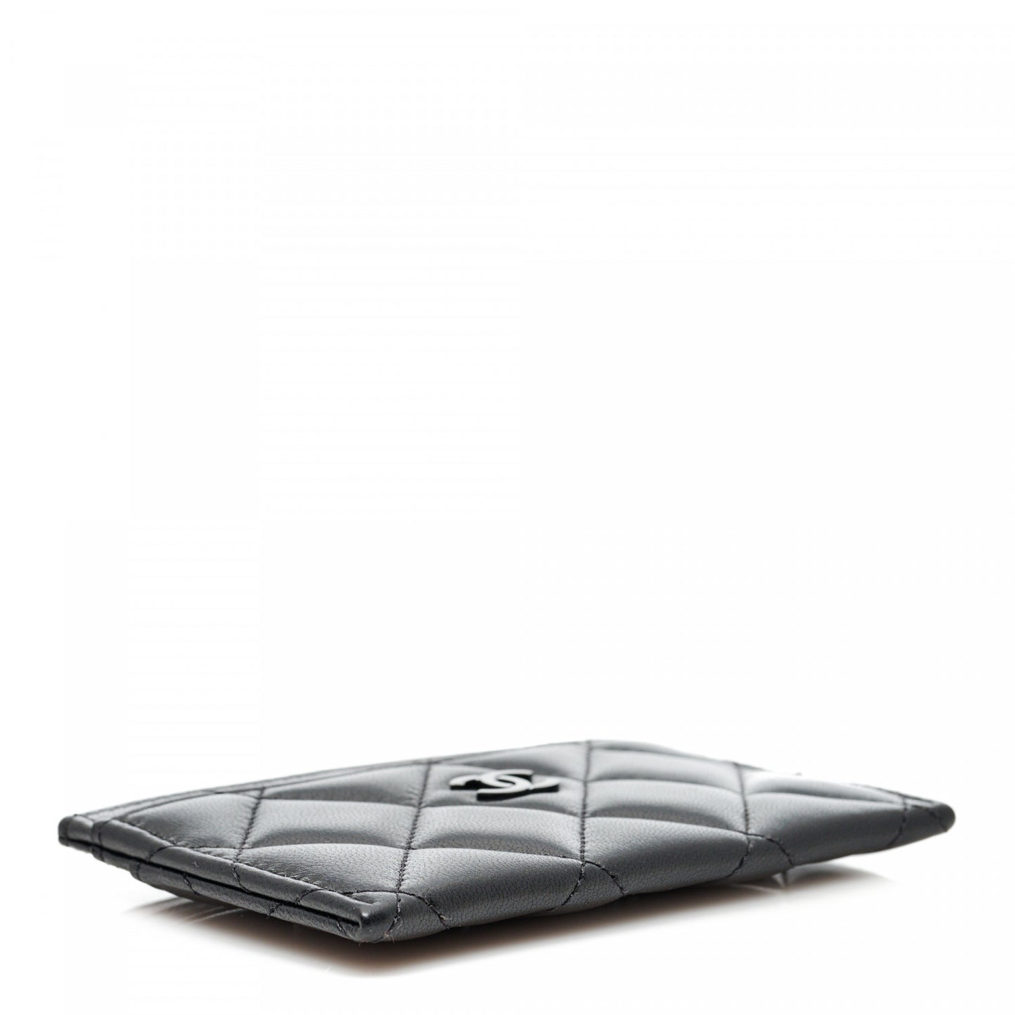 Lambskin Quilted Card Holder So Black