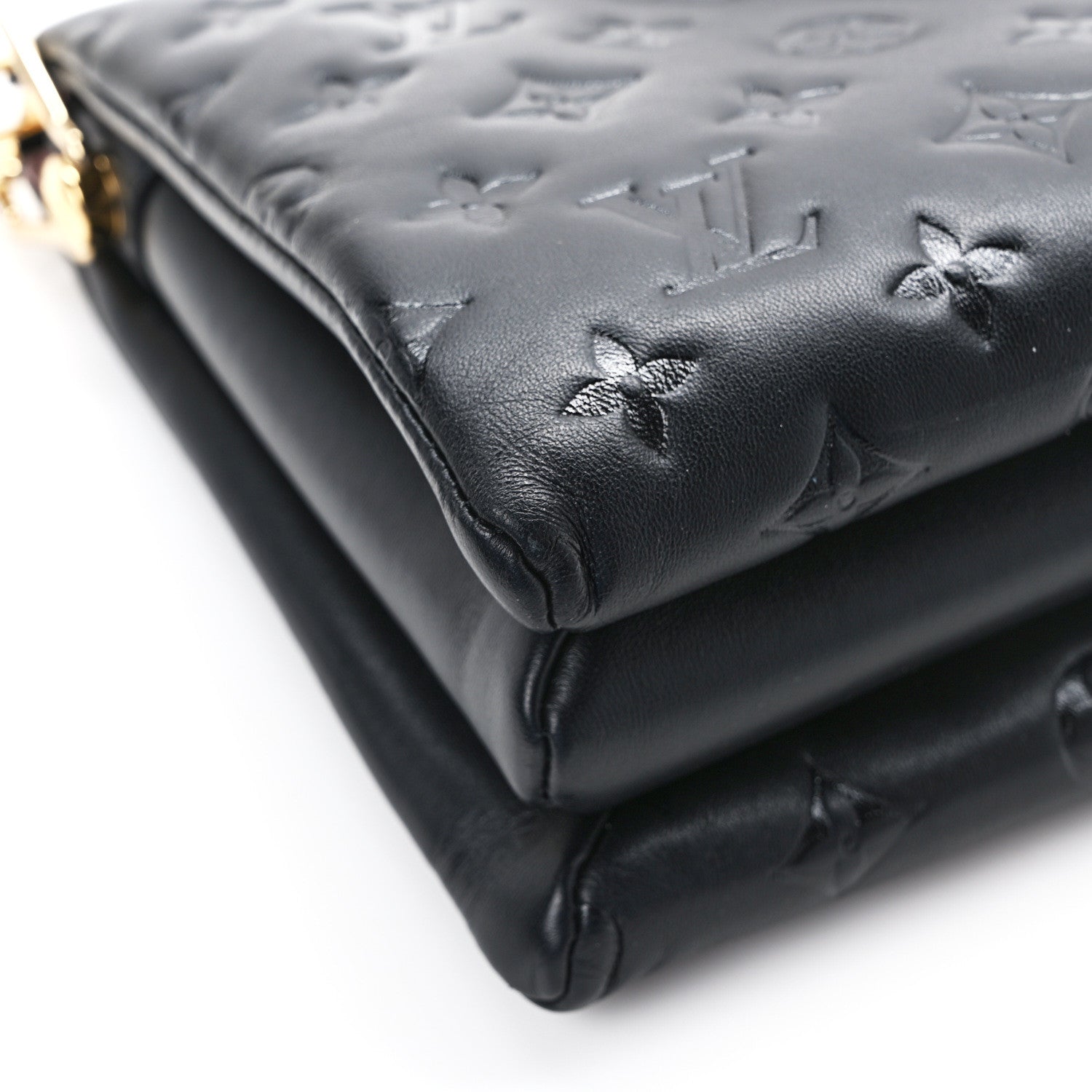 Louis Vuitton Lambskin Embossed Monogram Coussin PM Black 12 of 15