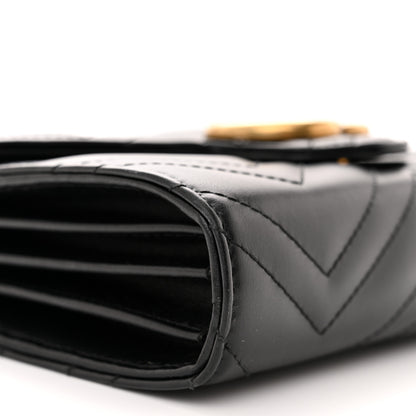 Gucci Calfskin Matelasse GG Marmont Chain Wallet Black 9 of 11