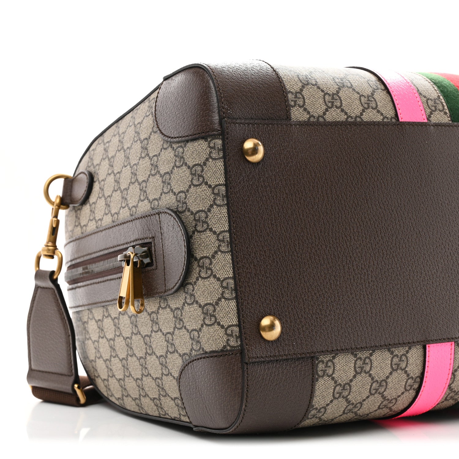 Gucci GG Supreme Monogram Textured Dollar Calfskin Web Medium
