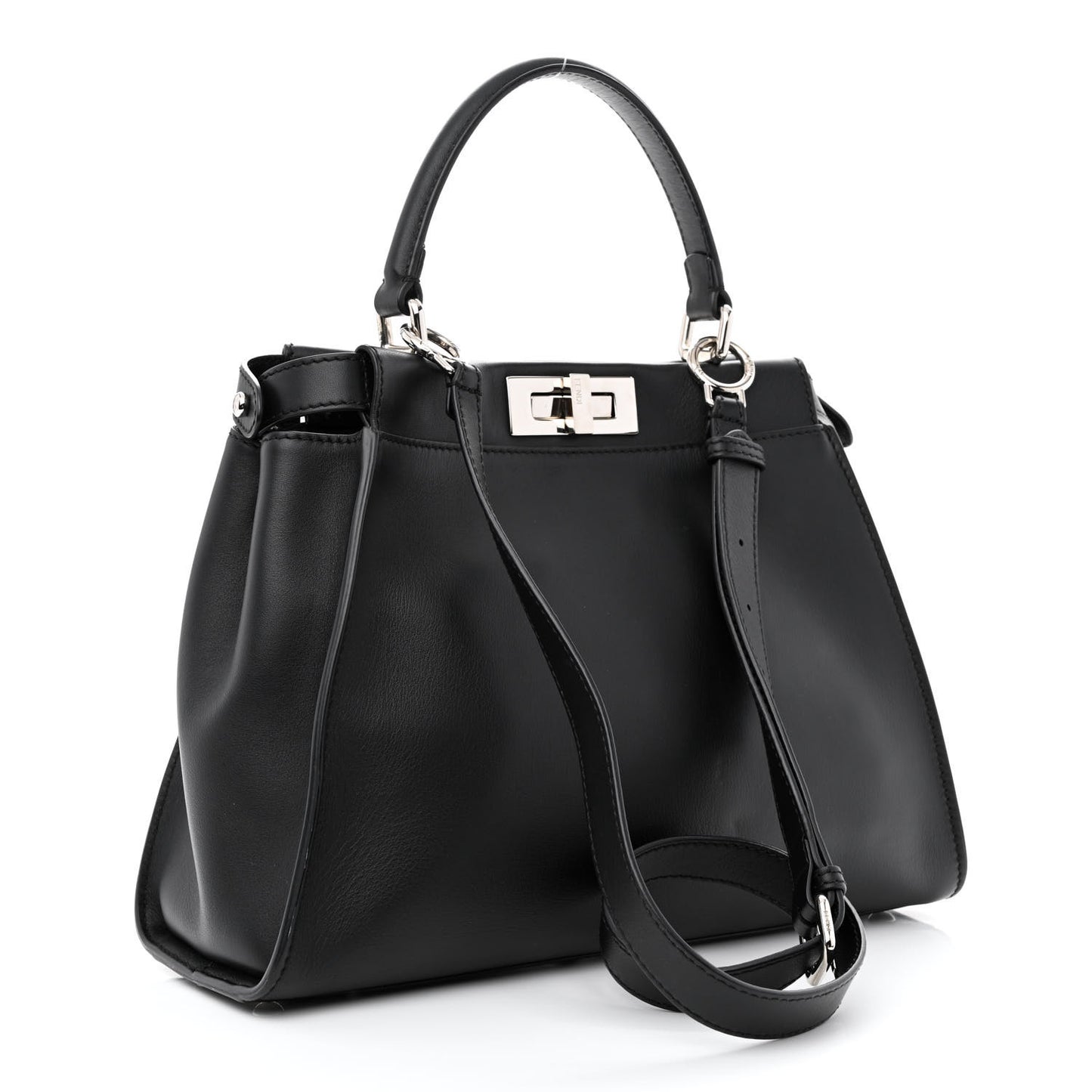 Vitello Seta Snakeskin Crocodile Monster Eyes Medium Peekaboo Iconic Satchel Black Girasole
