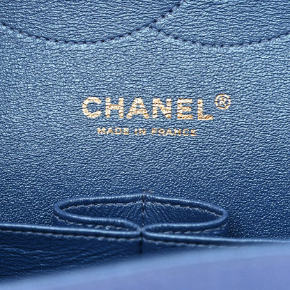 Chanel Iridescent Caviar Quilted Jumbo Double Flap Dark Blue 6 of 11