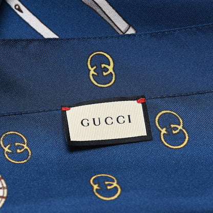 Gucci Silk Twill GG Horseshoe Blue 3 of 4