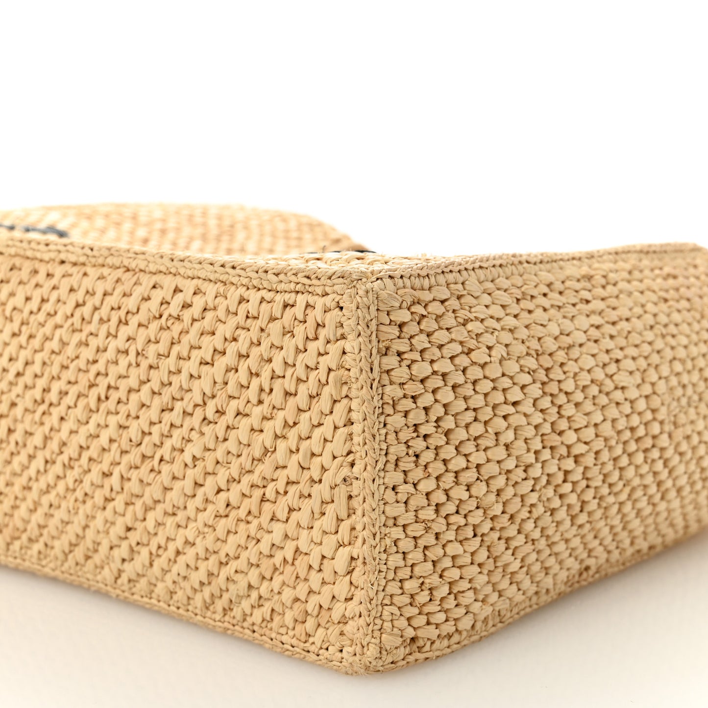 X PAULA'S IBIZA Raffia Small Font Tote Natural Tan
