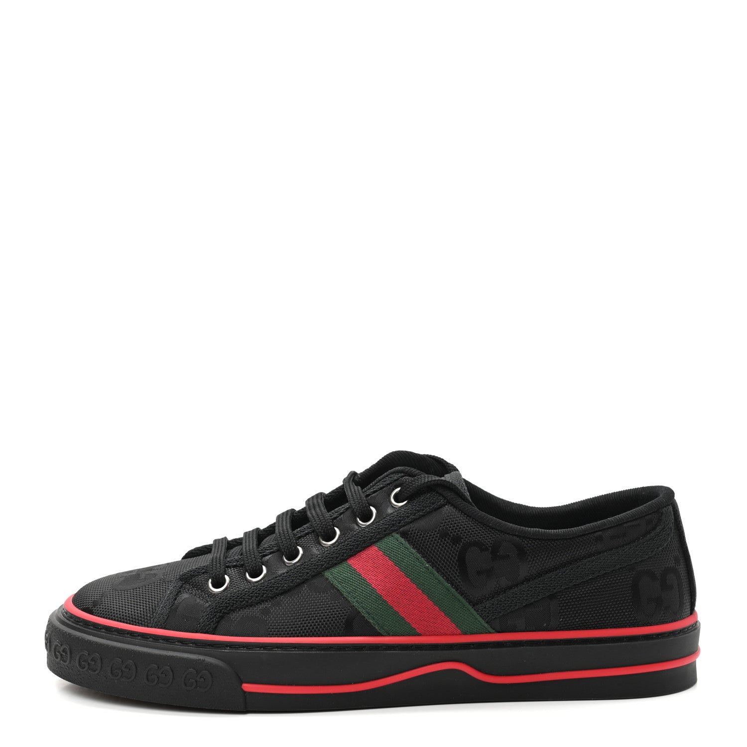 Gucci Econyl Nylon Web Monogram Off The Grid Womens 1977 Tennis Sneakers 38.5 Black 1 of 7