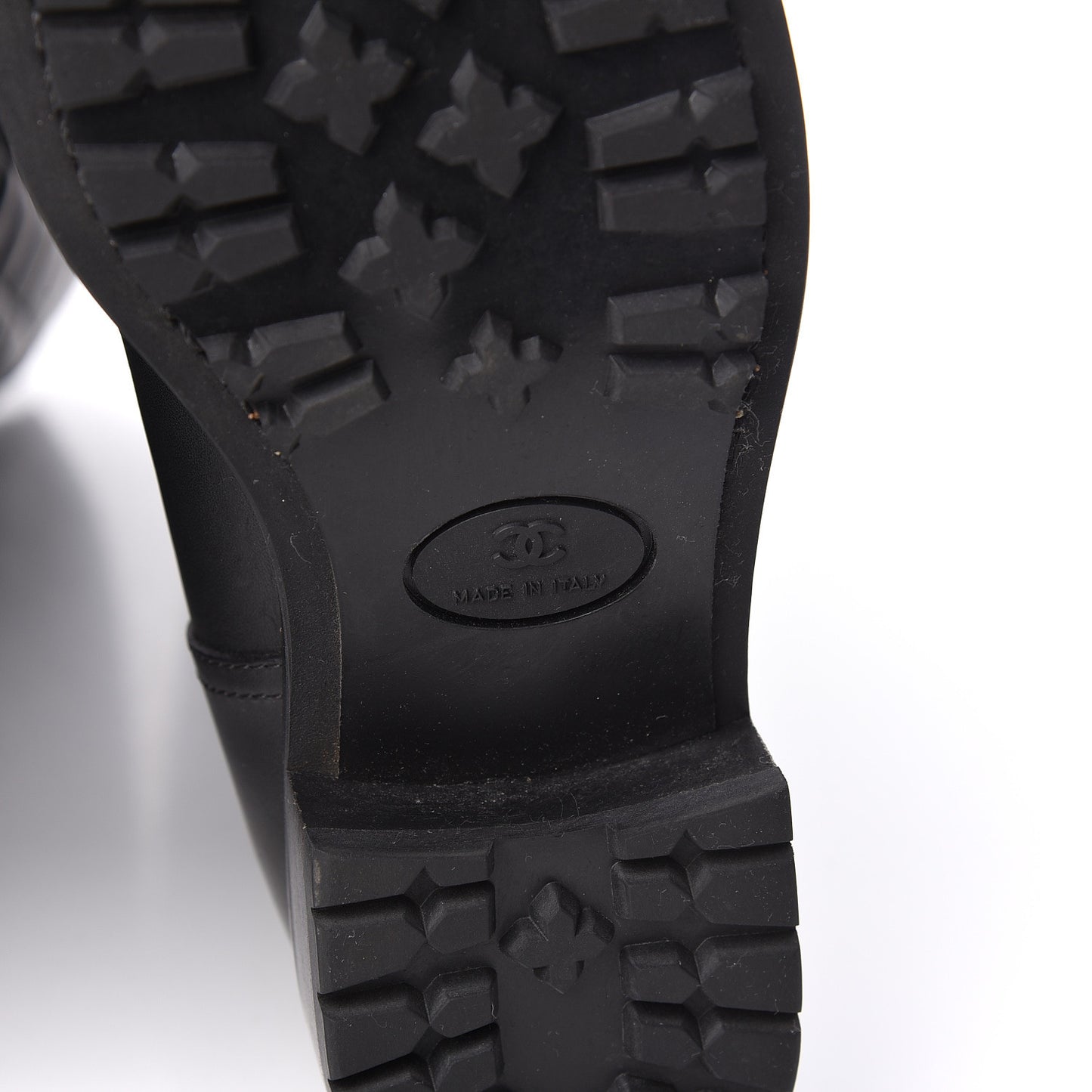 Oily Calfskin Quilted High Boots 38 Black