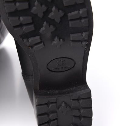 Chanel Oily Calfskin Quilted High Boots 38 Black 8 of 10