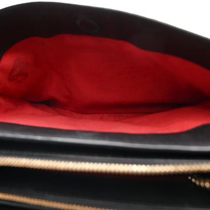 Christian Louboutin Calfskin Spikes Loubinthesky Large Triloubi Shoulder Bag Black 5 of 18