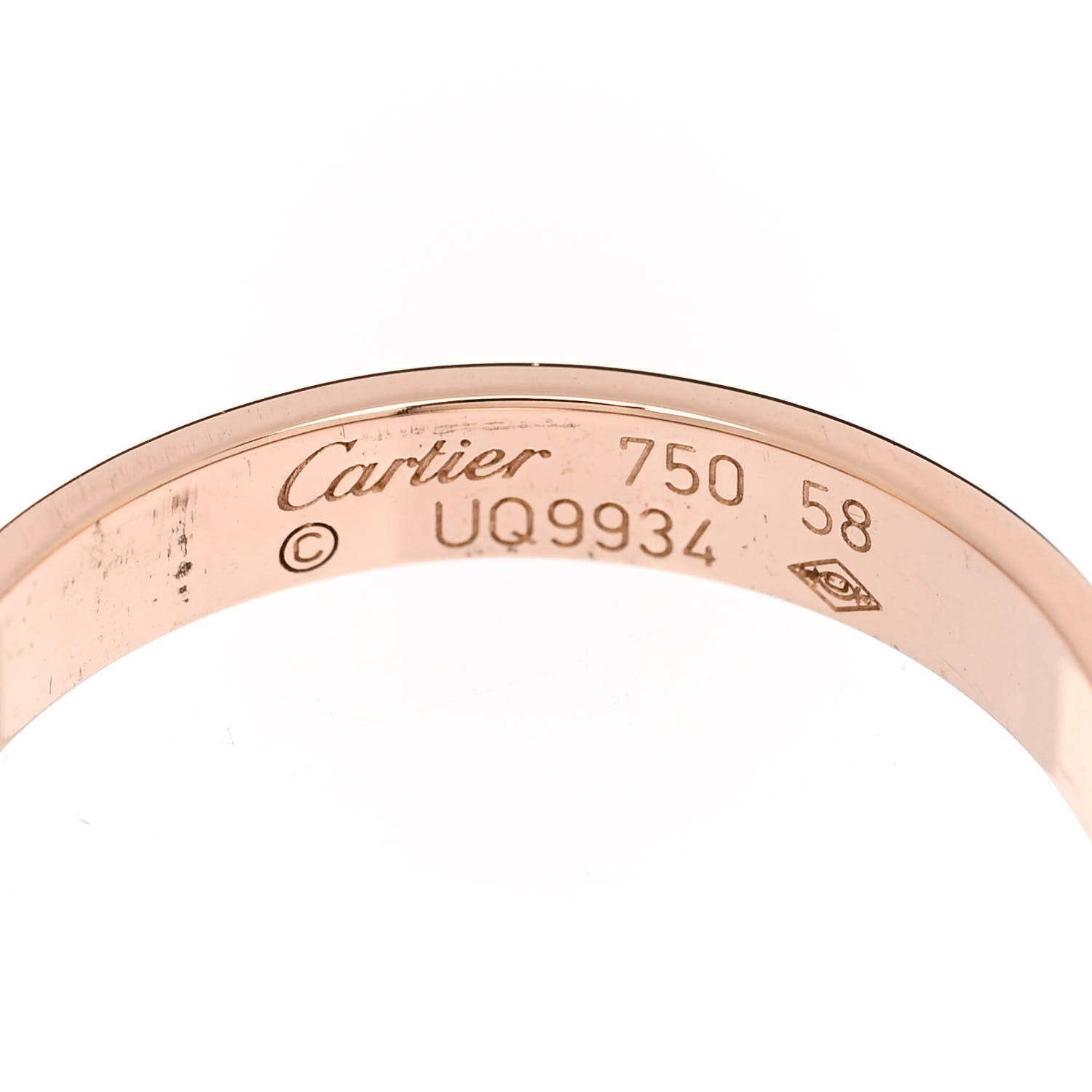Cartier 18K Pink Gold 3.5mm LOVE Wedding Band Ring 58 8.25 4 of 4