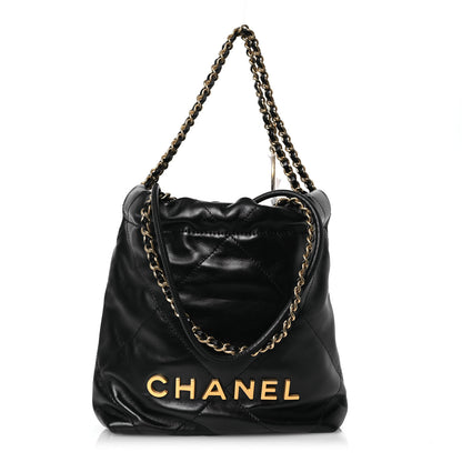 Chanel Shiny Calfskin Quilted Mini Chanel 22 Black 1 of 11