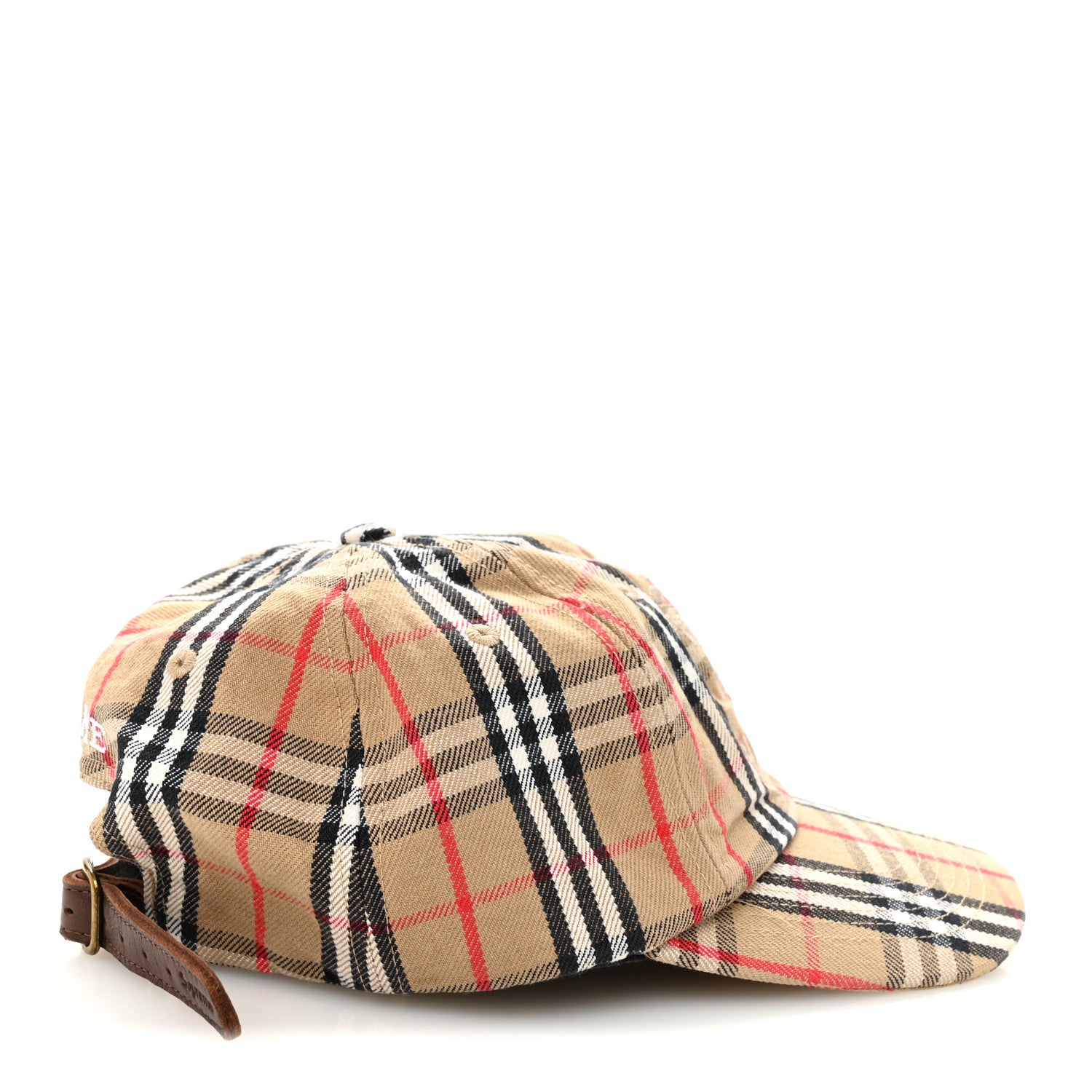 Burberry X SUPREME Cotton Vintage Check Monogram Baseball Hat Archive Beige 5 of 8