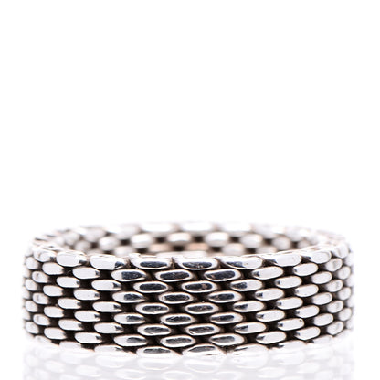 Tiffany Sterling Silver Mesh Somerset Ring 58 8.25 1 of 4