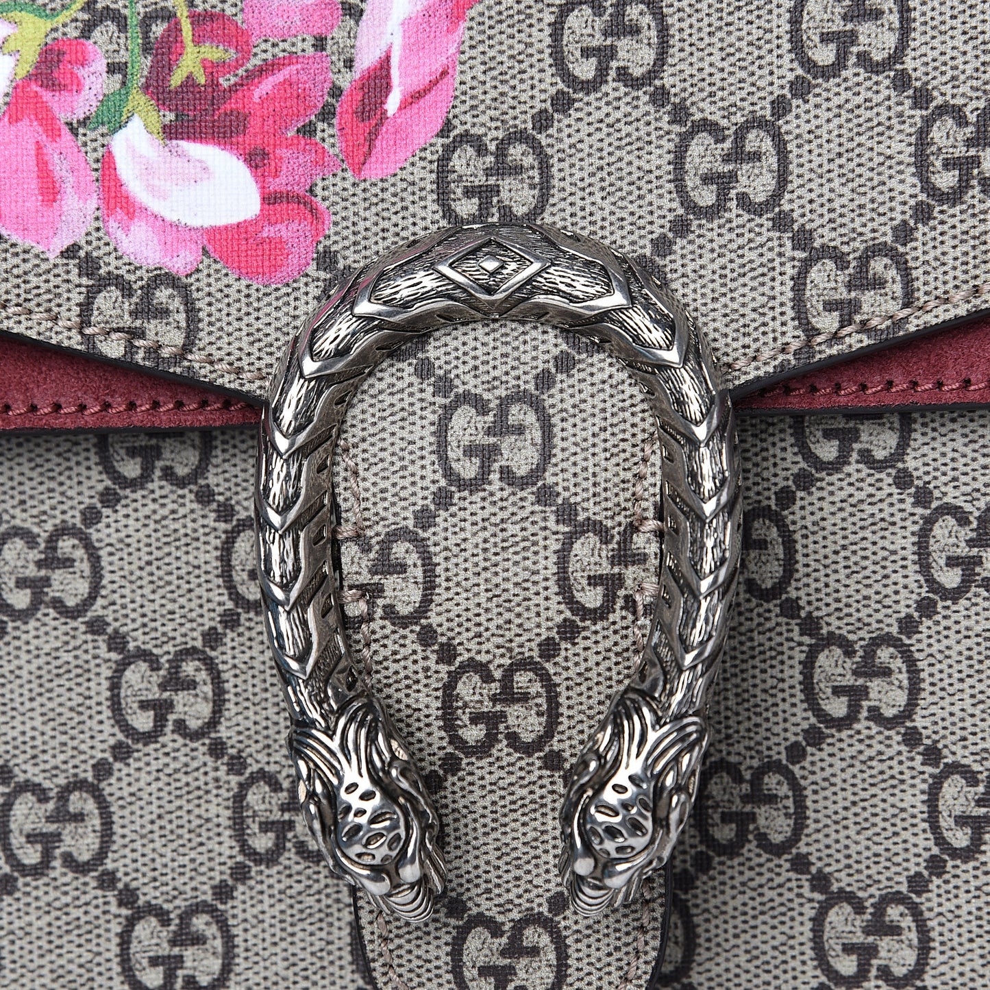 GG Supreme Monogram Blooms Small Dionysus Shoulder Bag Beige Multicolor Dry Rose