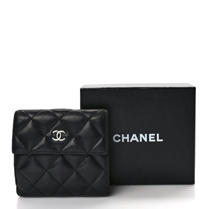 Chanel Lambskin Quilted Compact French Flap Wallet Black 10 of 10