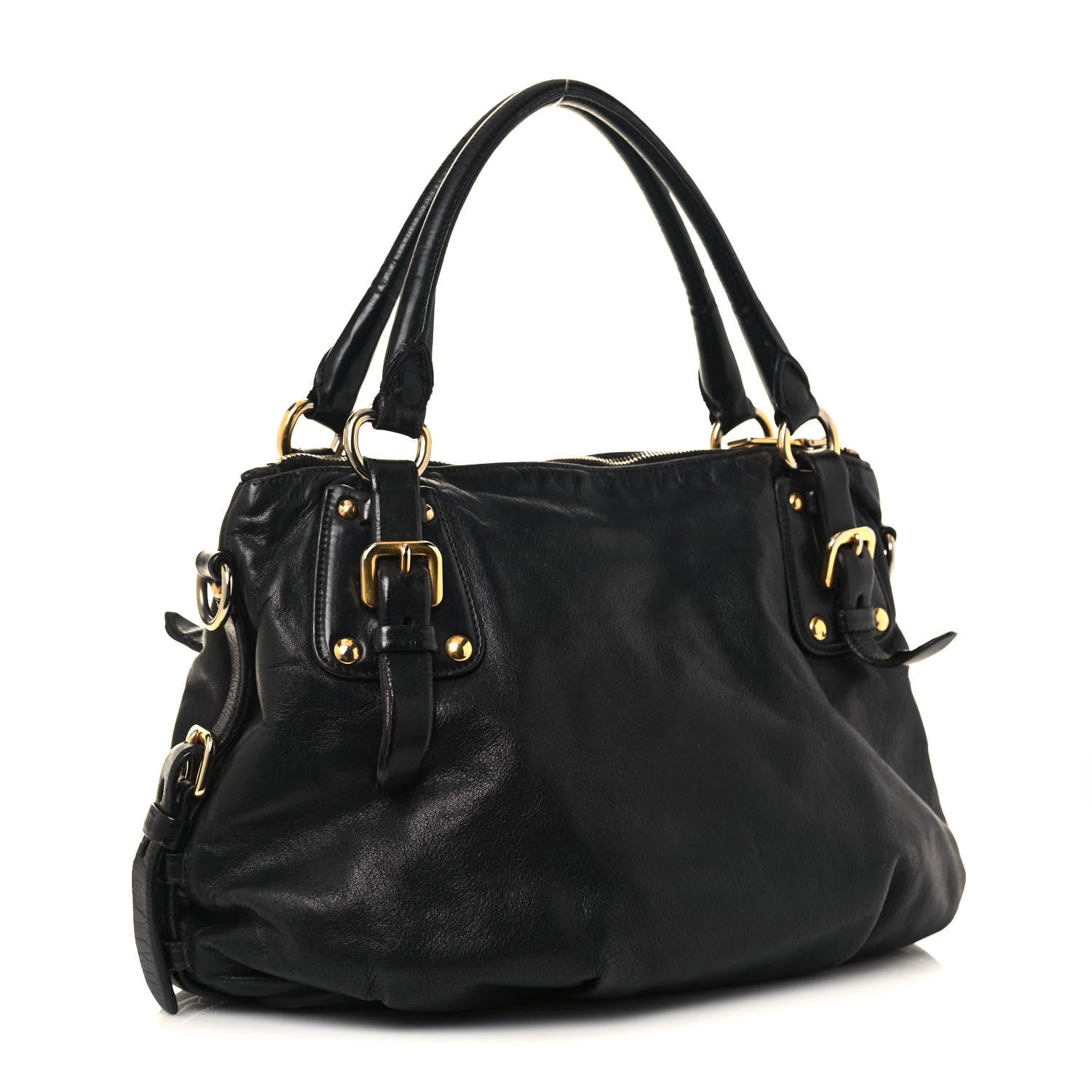 Prada Soft Calfskin Hobo Black 3 of 21