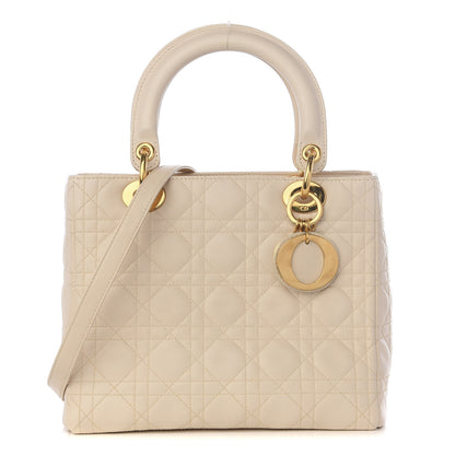 Christian Dior Lambskin Cannage Medium Lady Dior Light Beige 1 of 8
