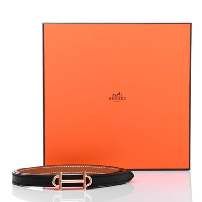 Hermes Swift Epsom 13mm Gamma Belt 80 Black Gold 4 of 4