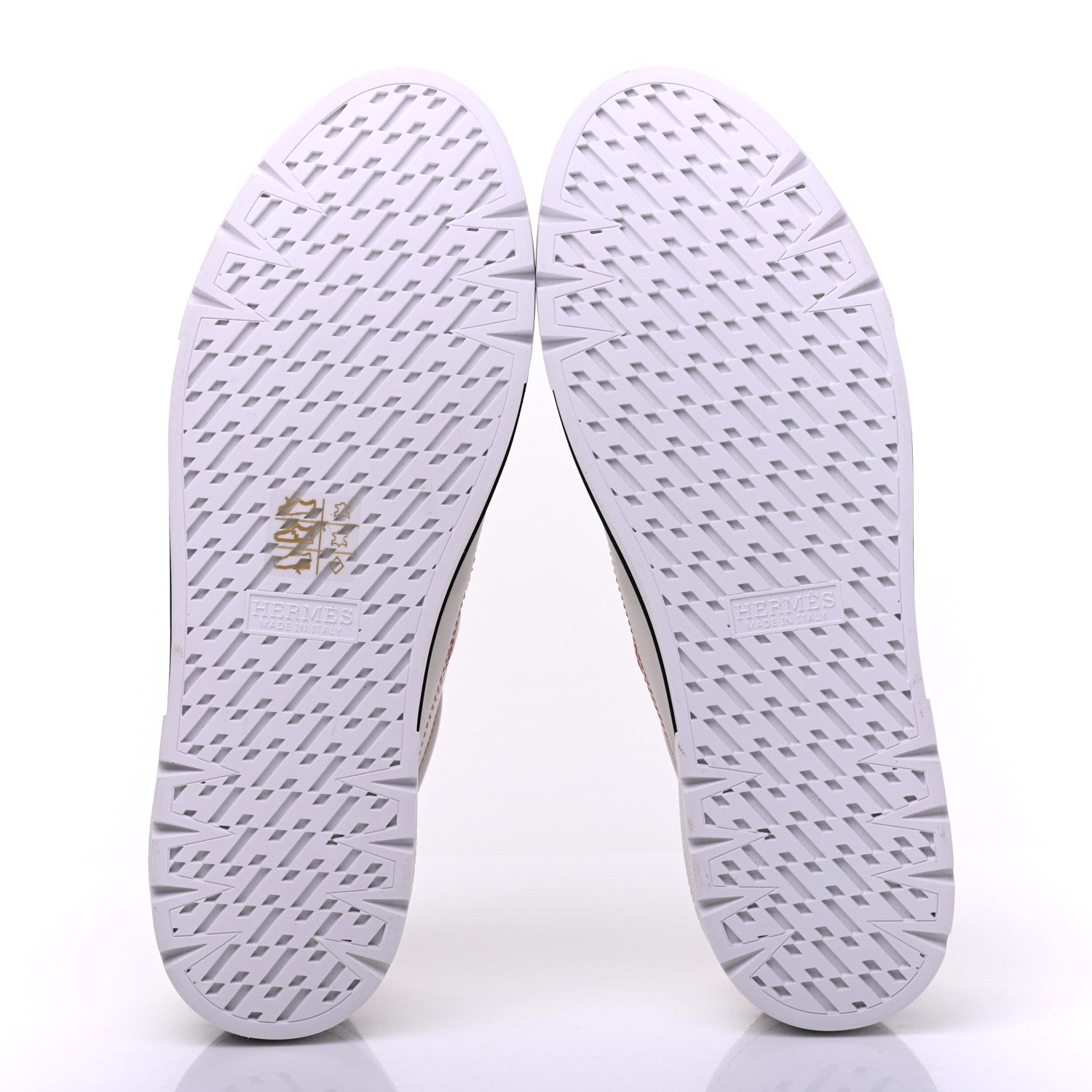 Hermes Calfskin Womens Voltage Sneakers 37.5 White Orange 5 of 9