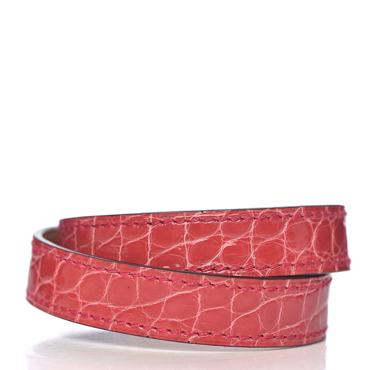 Shiny Alligator Kelly Double Tour Bracelet T2 Bougainvillea