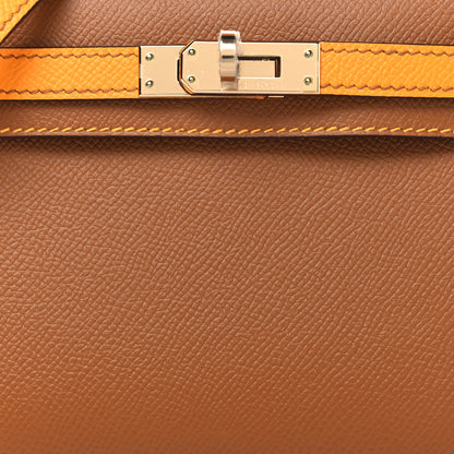 Hermes Epsom Horseshoe Mini Kelly Sellier 20 Gold Jaune D'Or 8 of 11