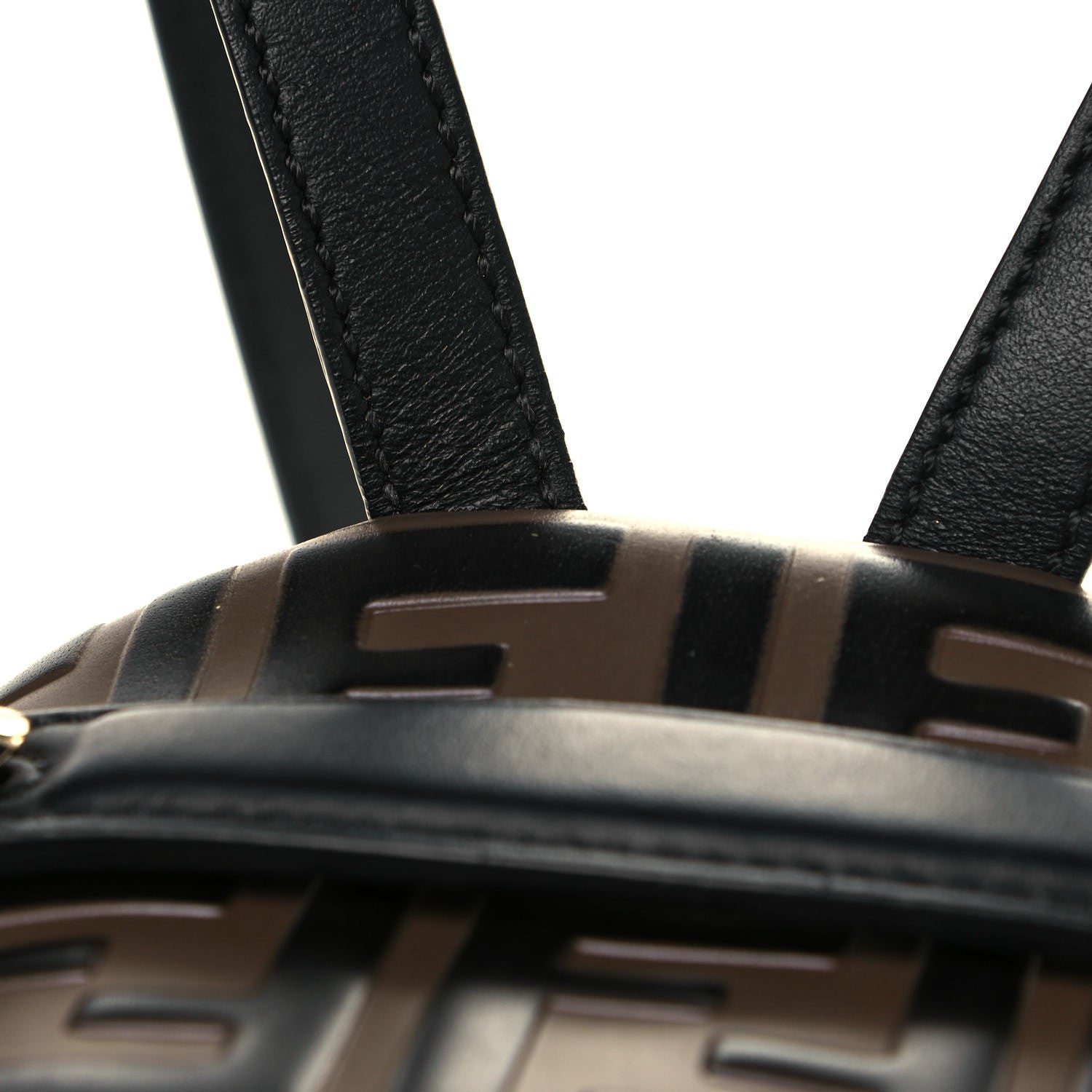 Fendi Vitello Bi-Color FF 1974 Embossed Mini Backpack Maya Black 15 of 17